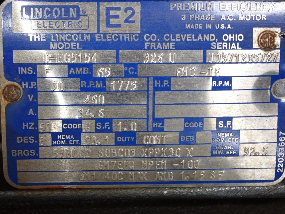 Lincoln 30 Hp Motor