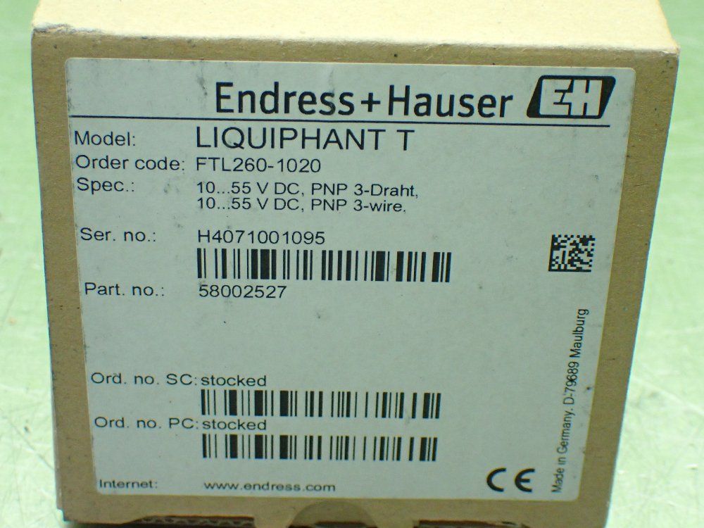 Endress+hauser Liquiphant T Vibration Limit Switch For Liquids - Ftl260-1020