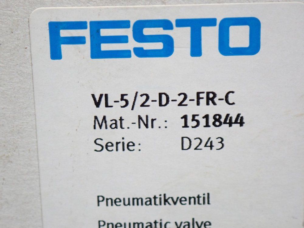 Festo Pneumatic Valve - Vl-5/2-d-2-fr-c