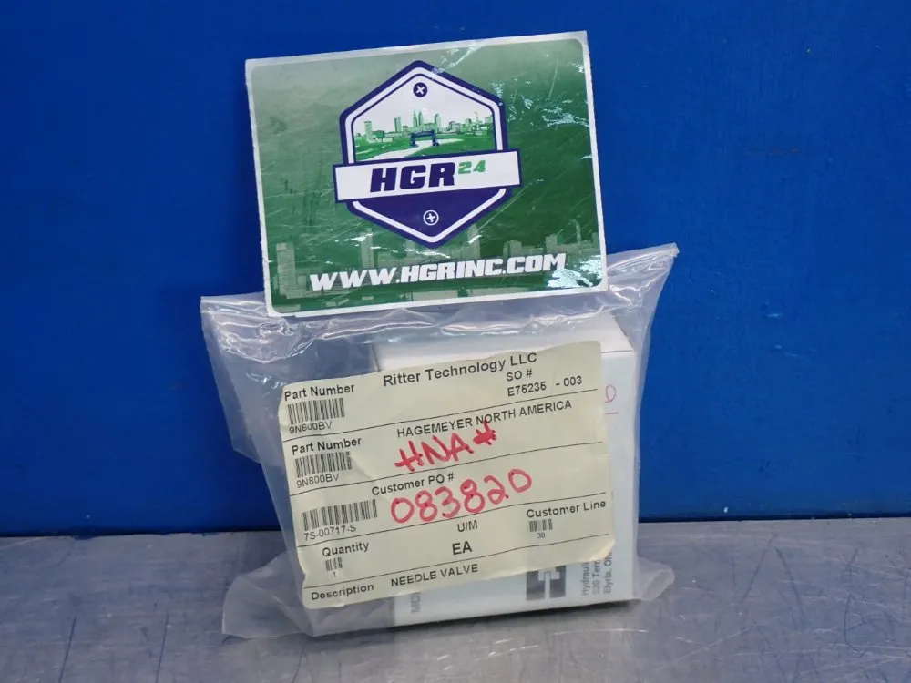 Parker 15 Gpm (57 Lpm) Colorflow Needle Check Valve 1/2 Bspp - 9n800b-v