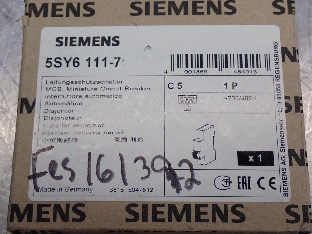 Siemens Miniature Circuit Breaker - 5sy6111-7