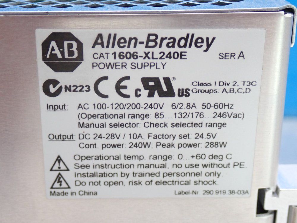 Allen Bradley Dc Power Supply Unit 1606-xl Series - 1606-xl240e