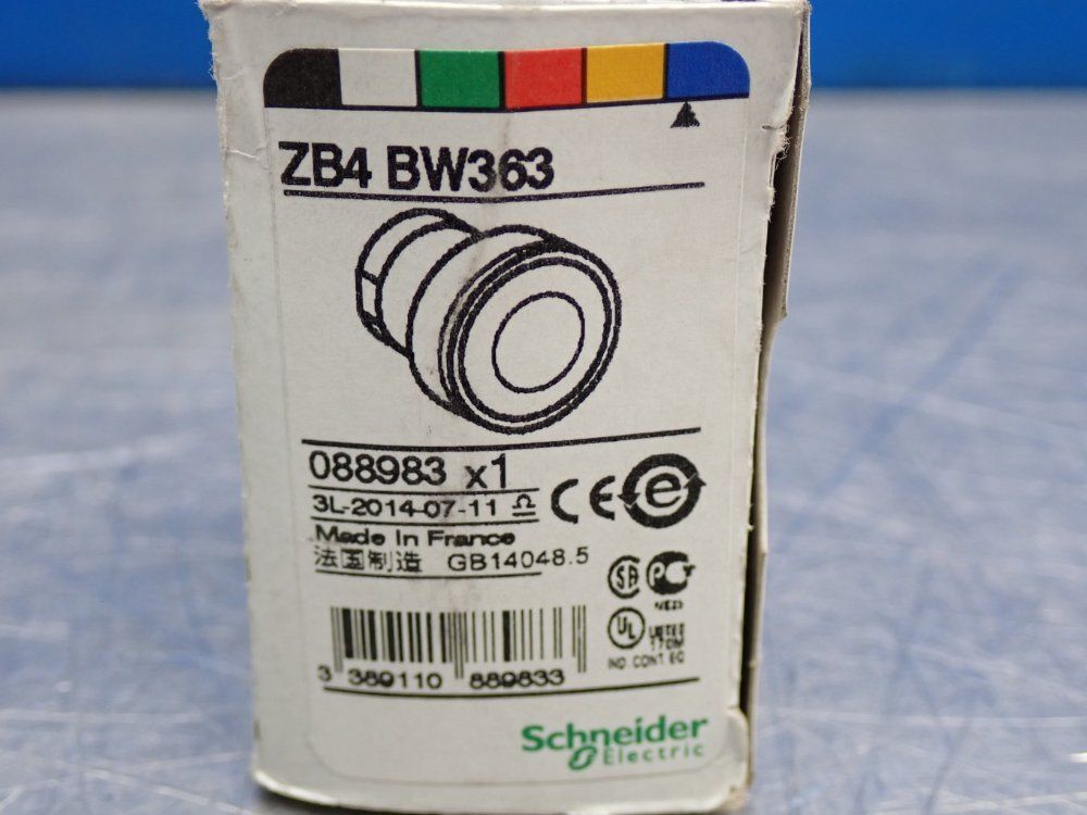 Schneider Electric 22mm Blue Push Button Switch Head - Zb4bw363