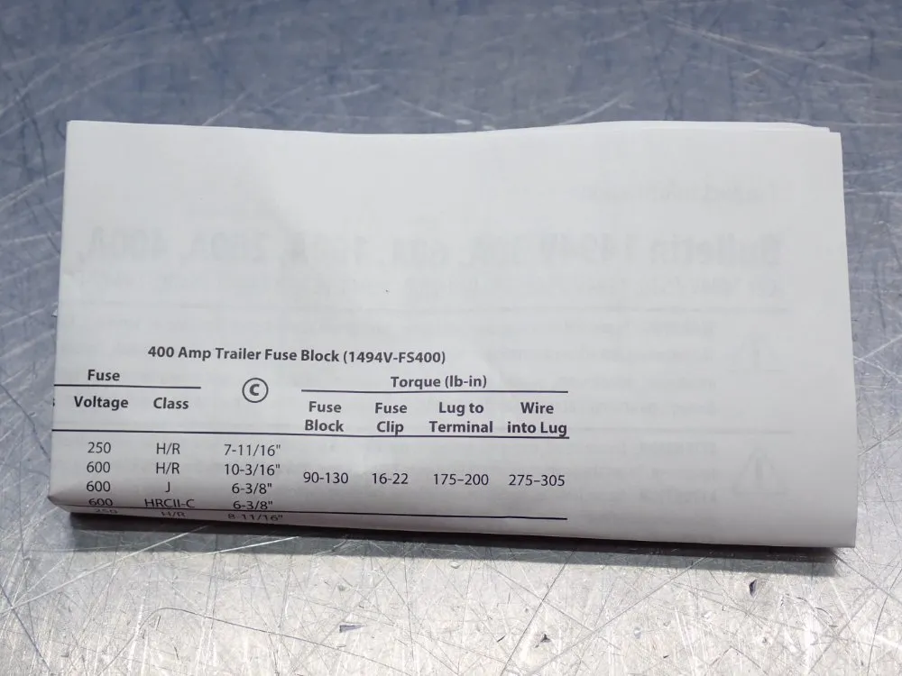 Allen Bradley Trailer Fuse Block Kit - 1494v-fs60