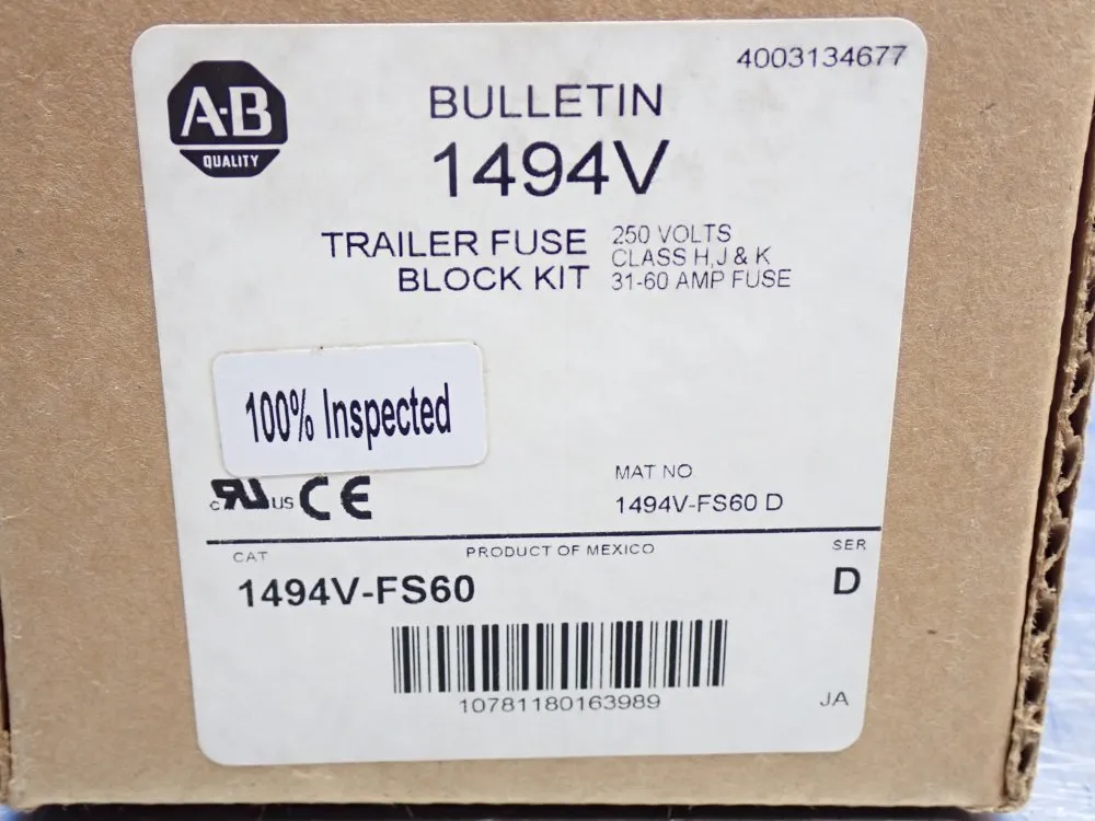 Allen Bradley Trailer Fuse Block Kit - 1494v-fs60
