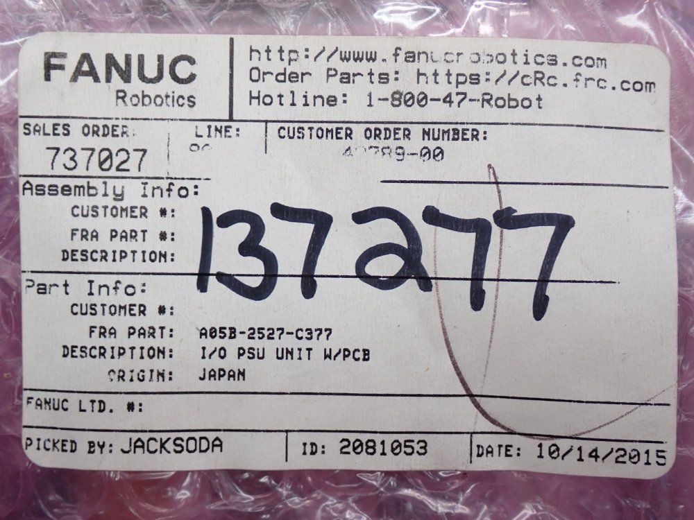 Fanuc Power Supply Unit - A05b-2527-c377