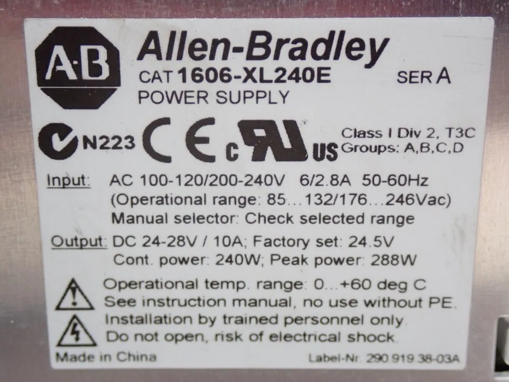 Allen Bradley Power Supply Unit - 1606-xl240e