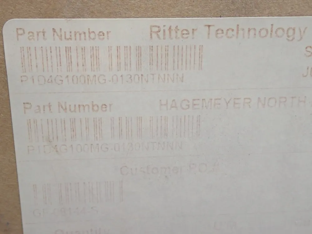 Ritter Technology Pneumatic Air Cylinder - P1d4g100mg-0130ntnnn
