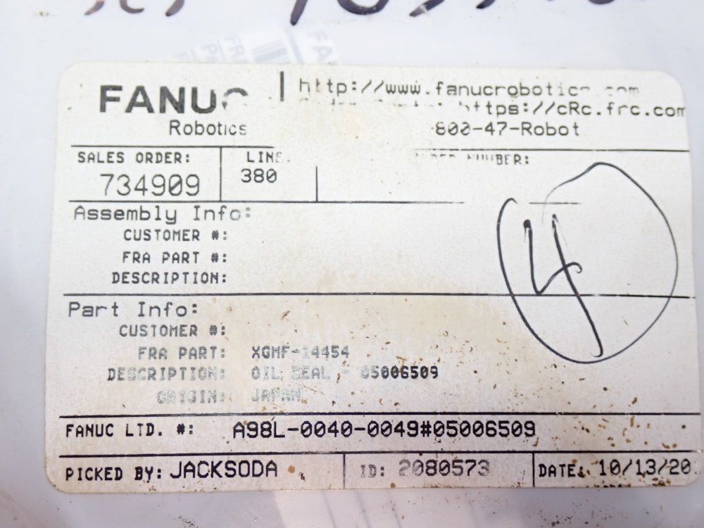 Fanuc Oil Seal 4pcs - A98l-0040-0049