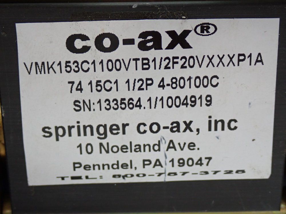 Co-ax Coaxial Direct Acting Valve Unit - Vmk153c1100vtb1/2f20vxxxp1a