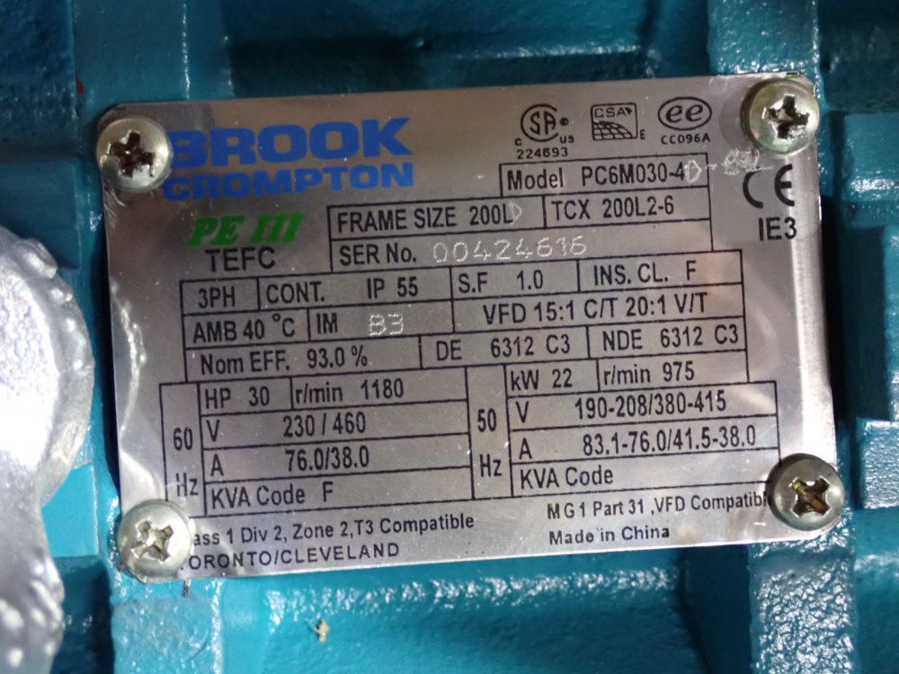 Brook Crompton 30 Hp Motor