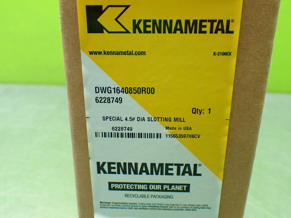 Kennametal 45 Diameter Slotting Mill Factory Sealed