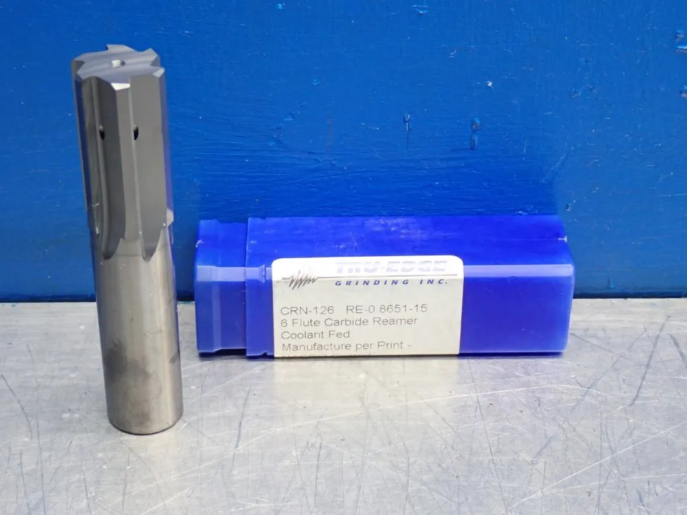 Truedge Grinding Inc 6 Flute Carbide Reamer Coolant Fed 
