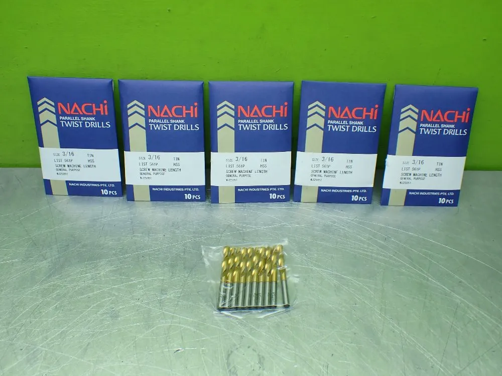 Nachi 50 Tin Parallel Shank Twist Drills