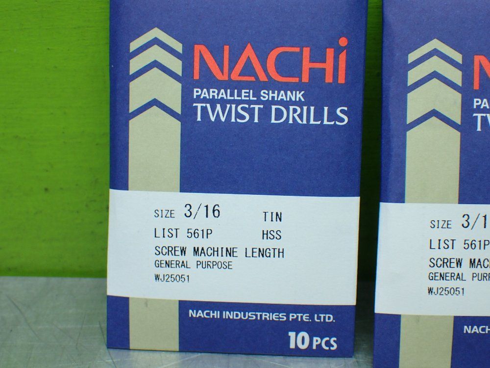 Nachi 50 Tin Parallel Shank Twist Drills