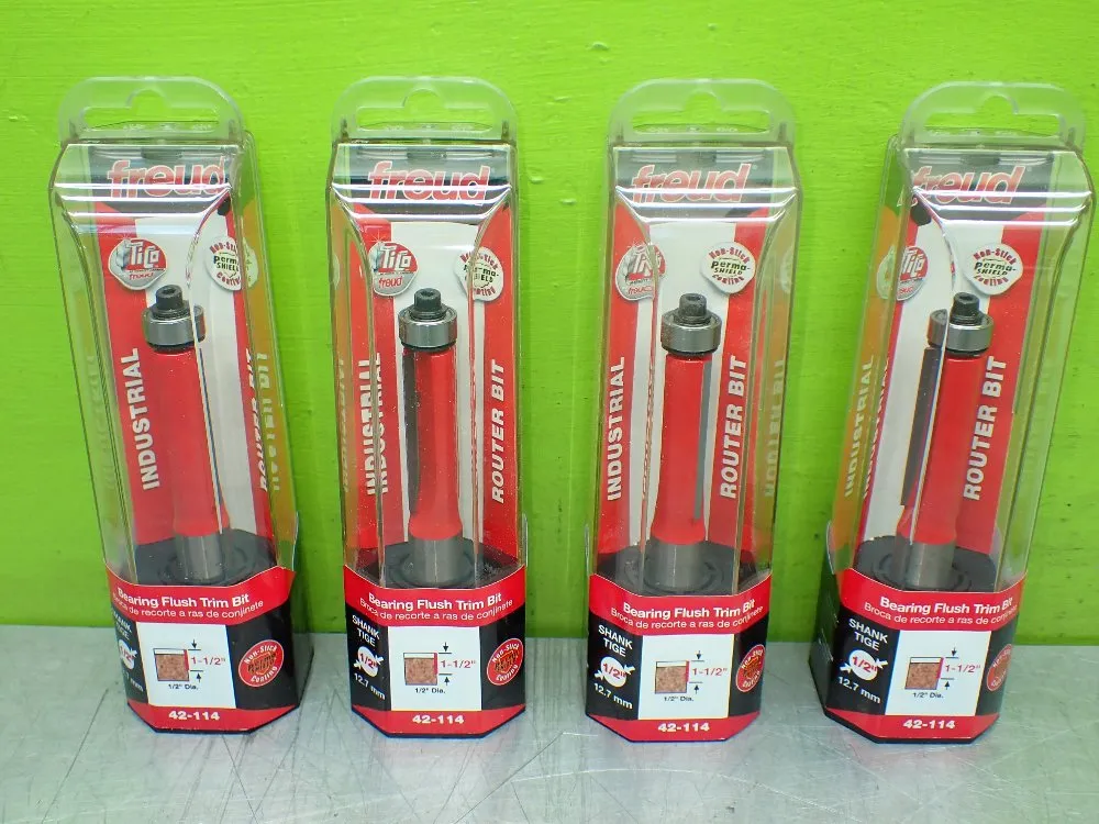 Freud 4 Bearing Flush Trim Industrial Router Bits 