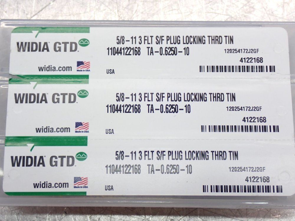 Widia Gtd 58 11 H3 3flt Sf Plug Locking Tap 1 Lot Of 3