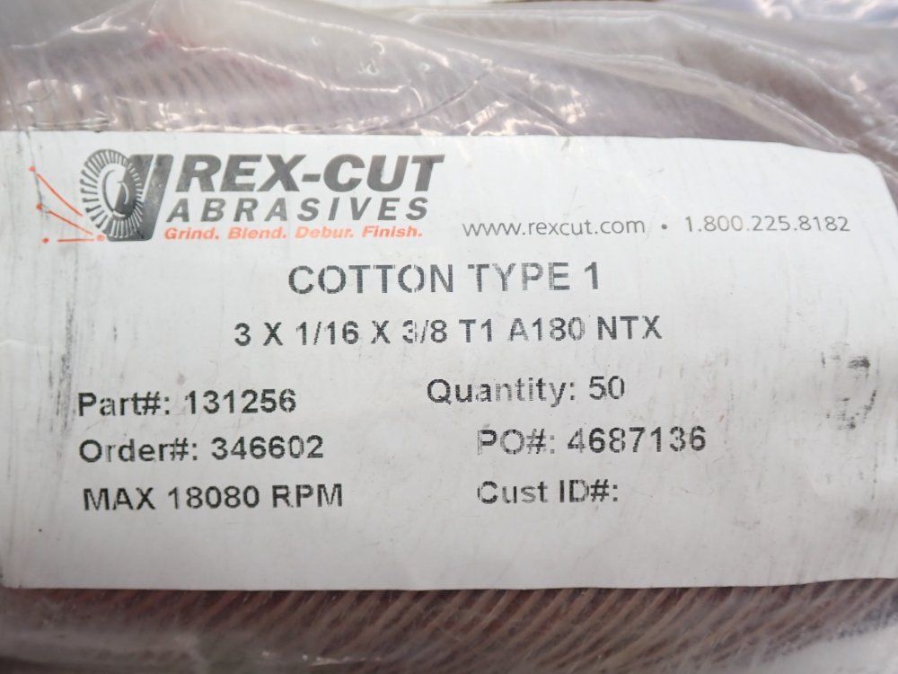 Rexcut Abrasives 3x116x38 Sanding Disc 1 Lot Of 100