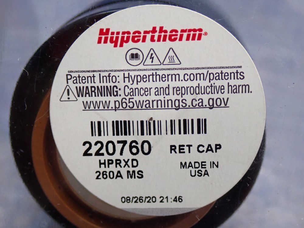 Hypertherm Hprxd Retaining Cap 260a 1 Lot Of 2