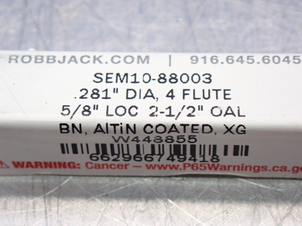 Robbjack Corp 281 Dia4 Flute 58loc 212 Oal 1 Lot Of 8