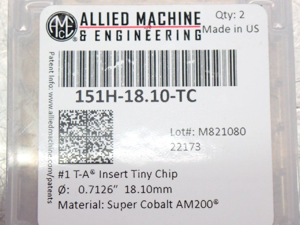 Allied Machine  Engineering Super Cobalt Am200 Coated Drill Insert