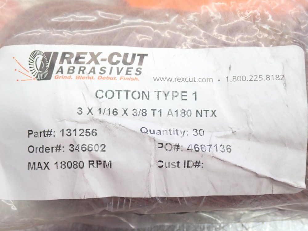 Rexcut Abrasives 3x116x38 Sanding Disc 1 Lot Of 40