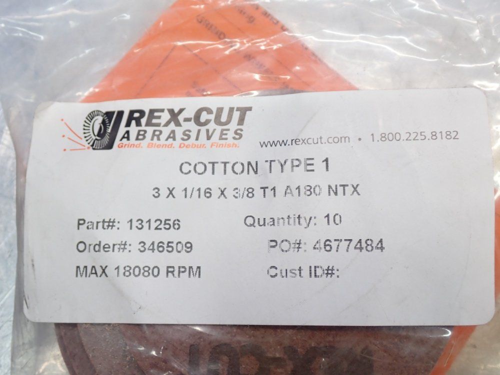 Rexcut Abrasives 3x116x38 Sanding Disc 1 Lot Of 40