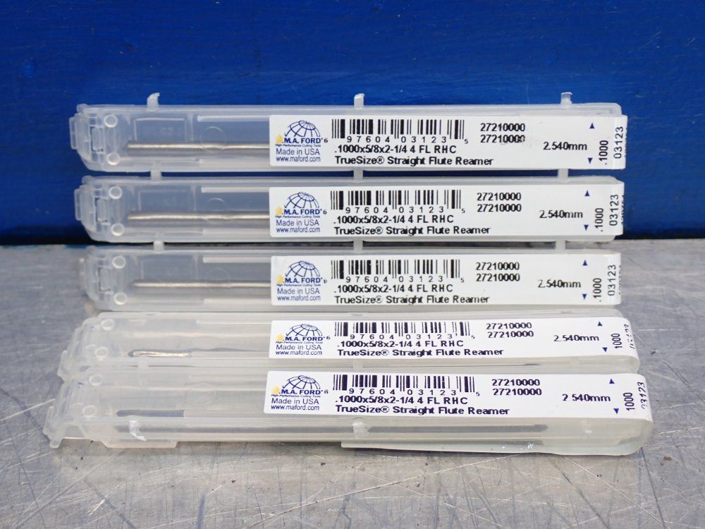 Ma Ford 1000 Carbide Straight Flute Shank Chucking Reamer 1 Lot Of 5
