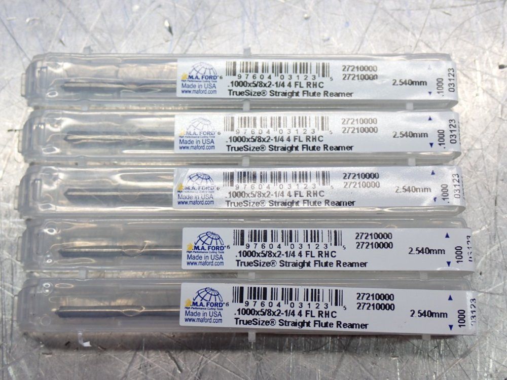 Ma Ford 1000 Carbide Straight Flute Shank Chucking Reamer 1 Lot Of 5