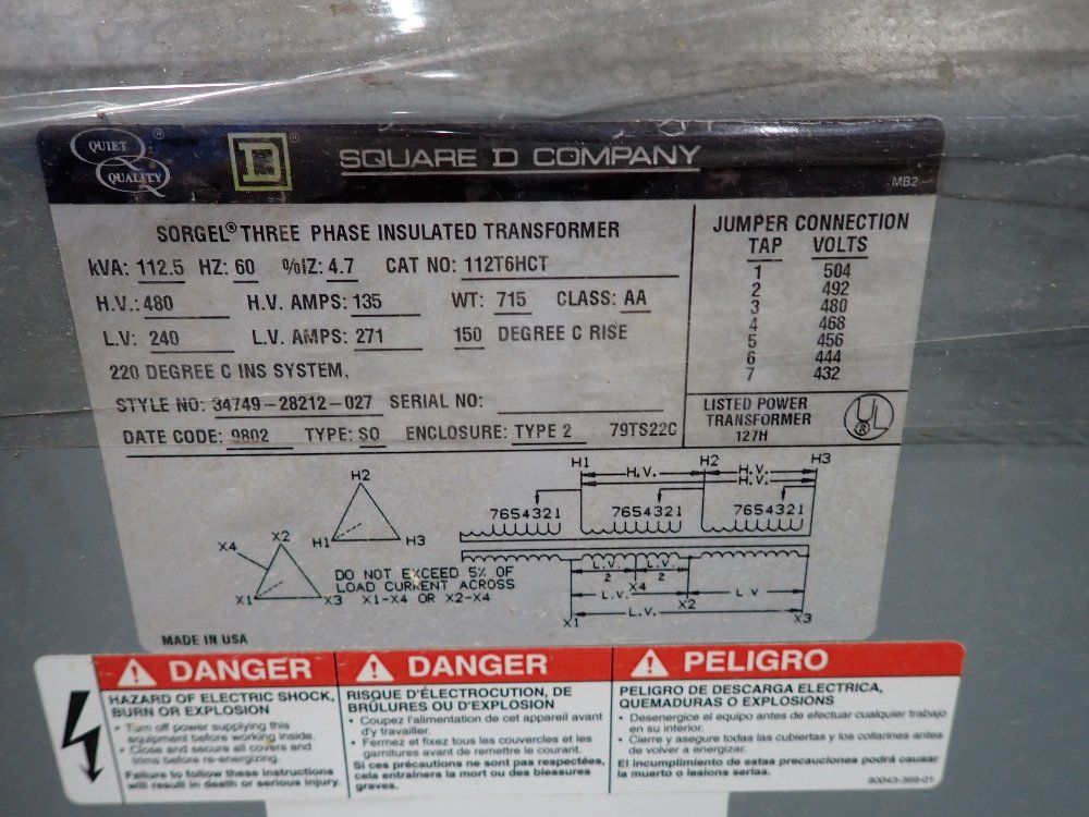 Square D Square D 1125 Kva Transformer