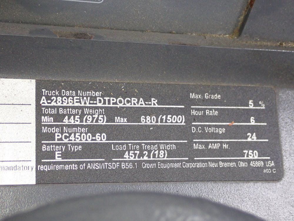 Crown Crown Pc 4500 Series Electric Pallet Jack