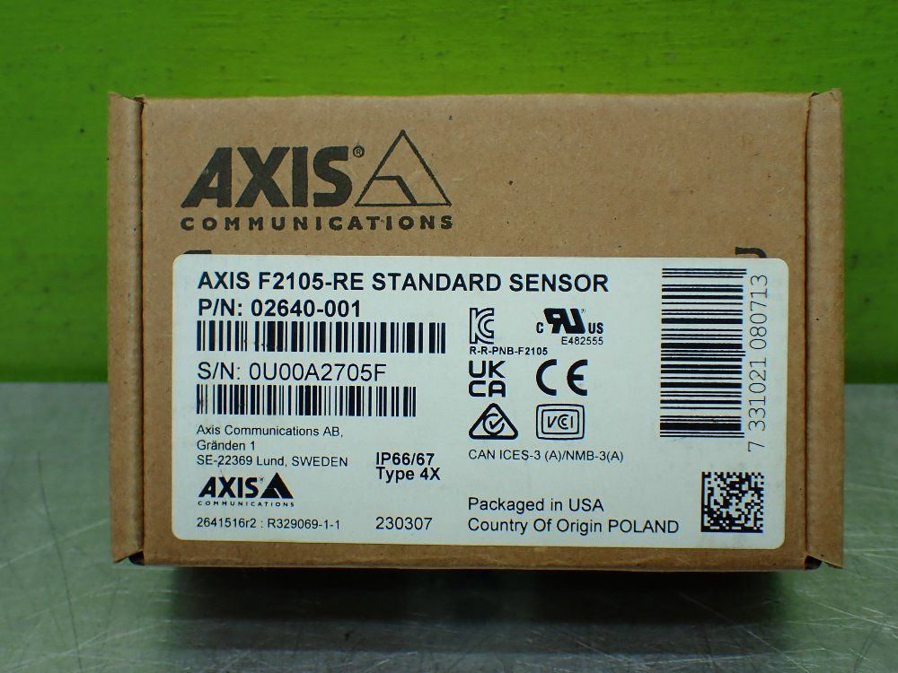 Axis Communications Standard Sensor Camera Unit Factory Sealed