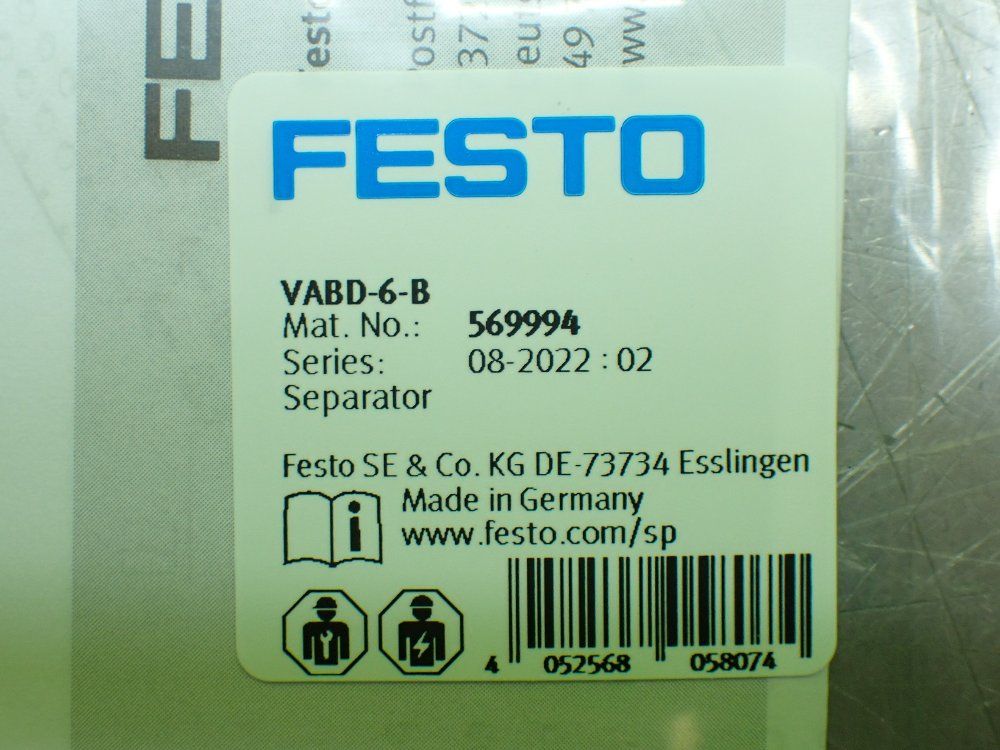 Festo 5 Pneumatic Seperators 569994
