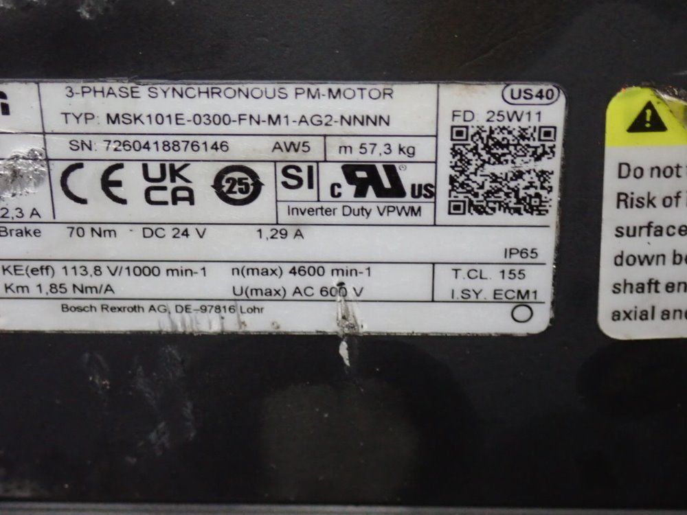 Rexroth Rexroth Msk101e0300fnm1as2nnnn Permanent Magnet Motor