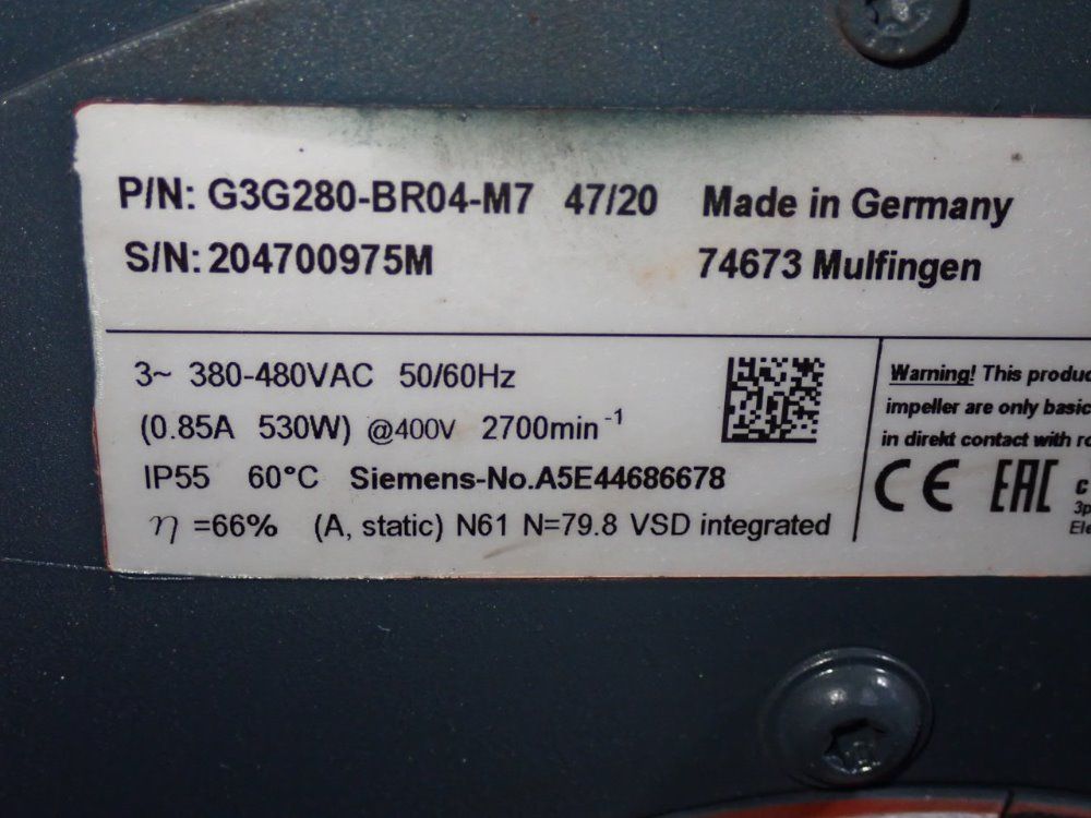 Ebm Papst Centrifugal Fan