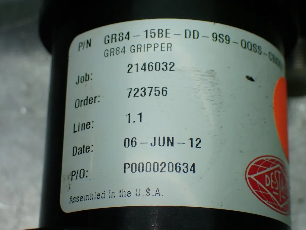 Destaco Pneumatic Sheet Metal Gripper - Gr84-15be-dd-9s9-qqss-c9xx02