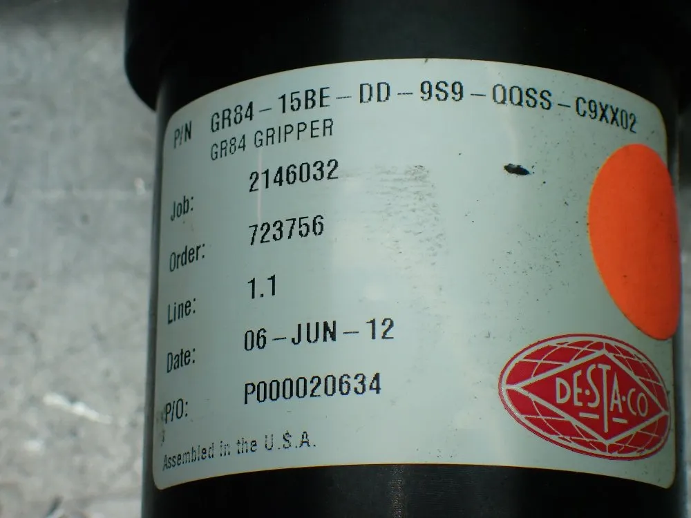 Destaco Pneumatic Sheet Metal Gripper - Gr84-15be-dd-9s9-qqss-c9xx02