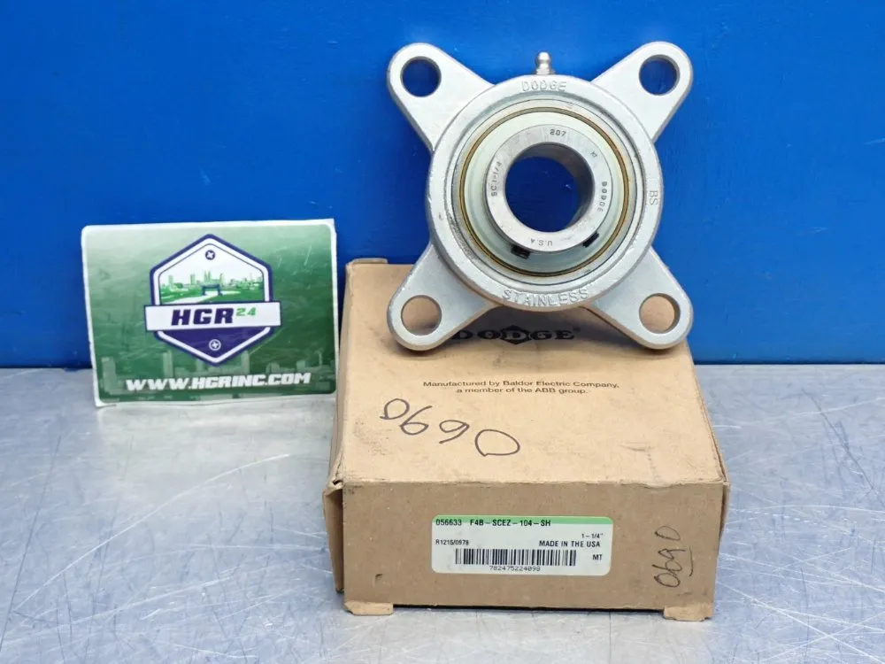 Dodge 1.25in Shaft Diameter, 3500 Rpm Greasable 4-bolt Flange Unit - F4b-scez-104-sh