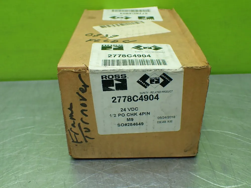 Ross 1/2 Po Chk 4pin Pneumatic Solenoid Controlled Pilot Valve. - 2778c4904