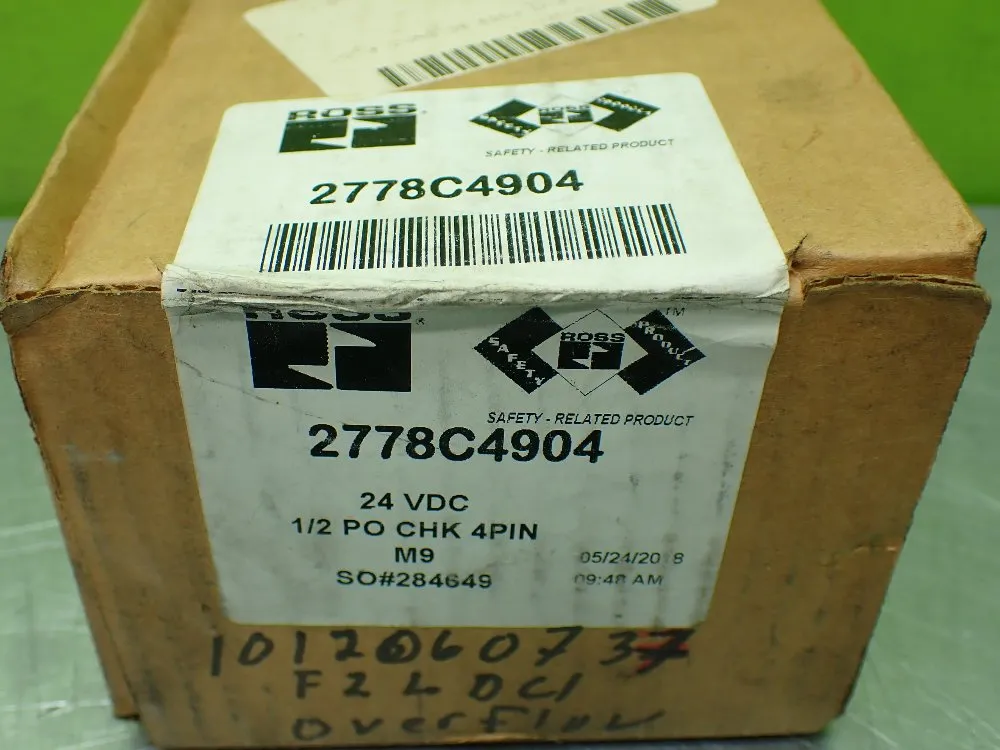 Ross 1/2 Po Chk 4pin Pneumatic Solenoid Controlled Pilot Valve. - 2778c4904