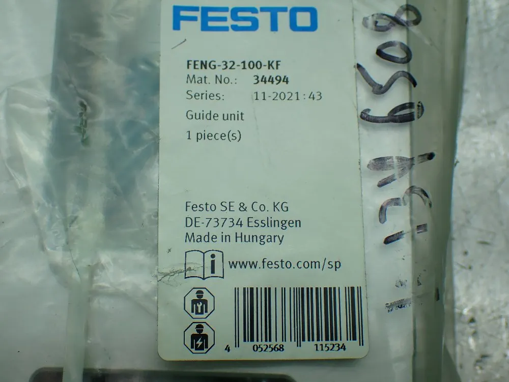 Festo Pneumatic Slide Cylinder / Guide Unit. 34494 - Feng-32-100-kf