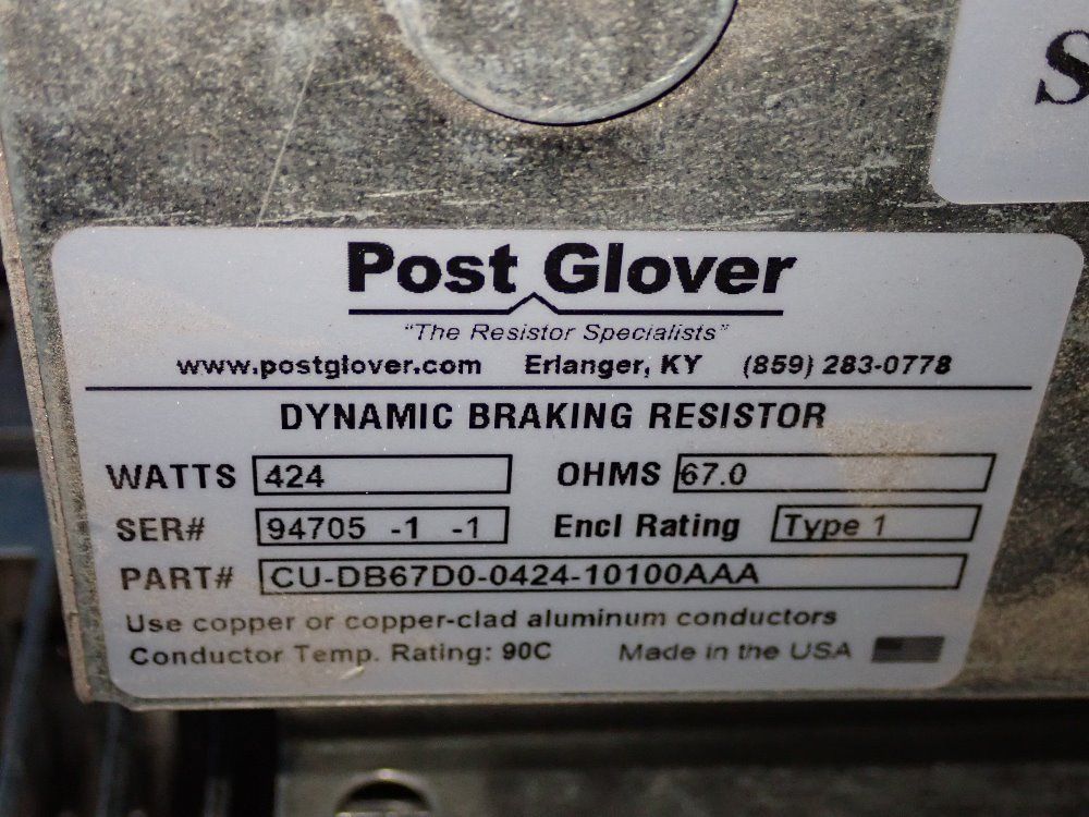 Post Glover Dynamic Braking Resistors - Cu-db67d0-0424-10100aaa