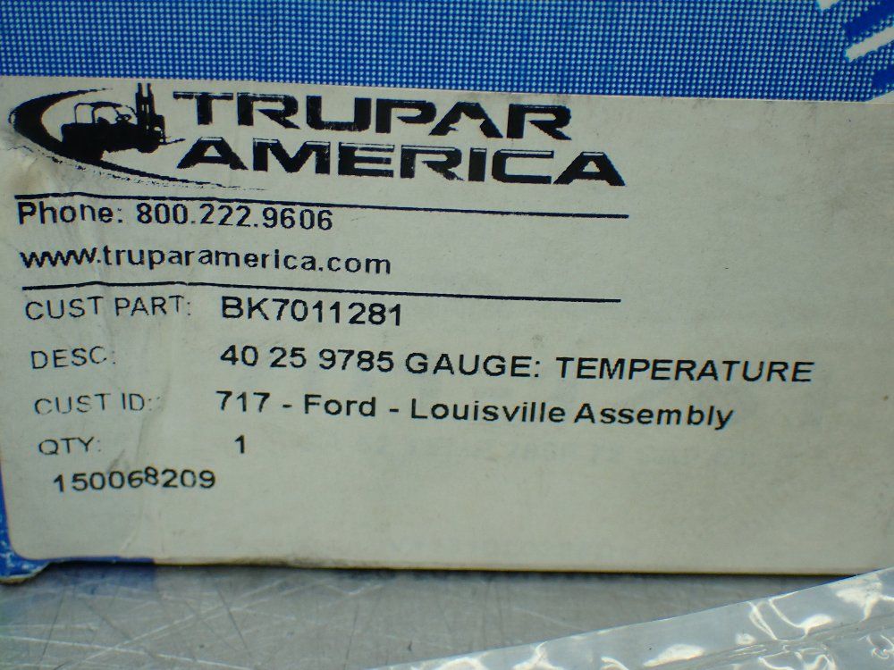 Trupar 120-260 Degrees F Water Temperature Gauge. - Bk7011281