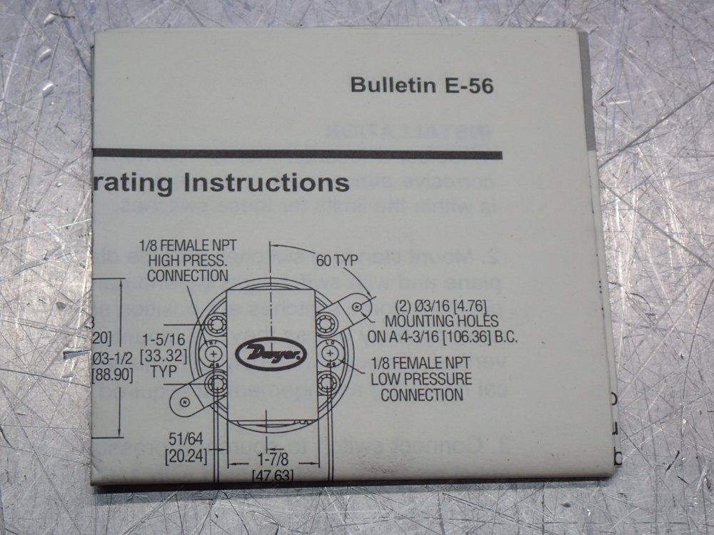 Dwyer Series 1900 Compact Low Differential Pressure Switch - 1910-1-preset