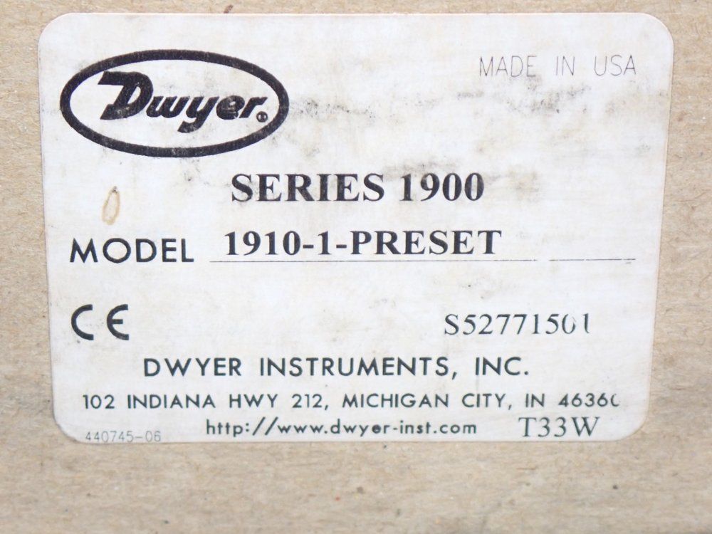 Dwyer Series 1900 Compact Low Differential Pressure Switch - 1910-1-preset