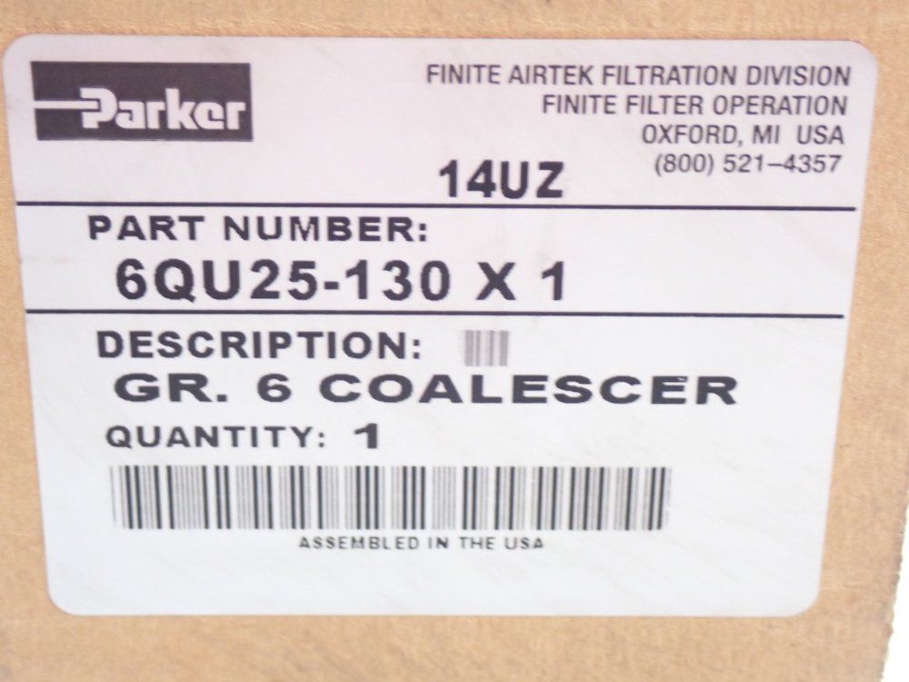 Parker Finite Pneumatic Filter Element Grade 6 - 6qu25-130x1
