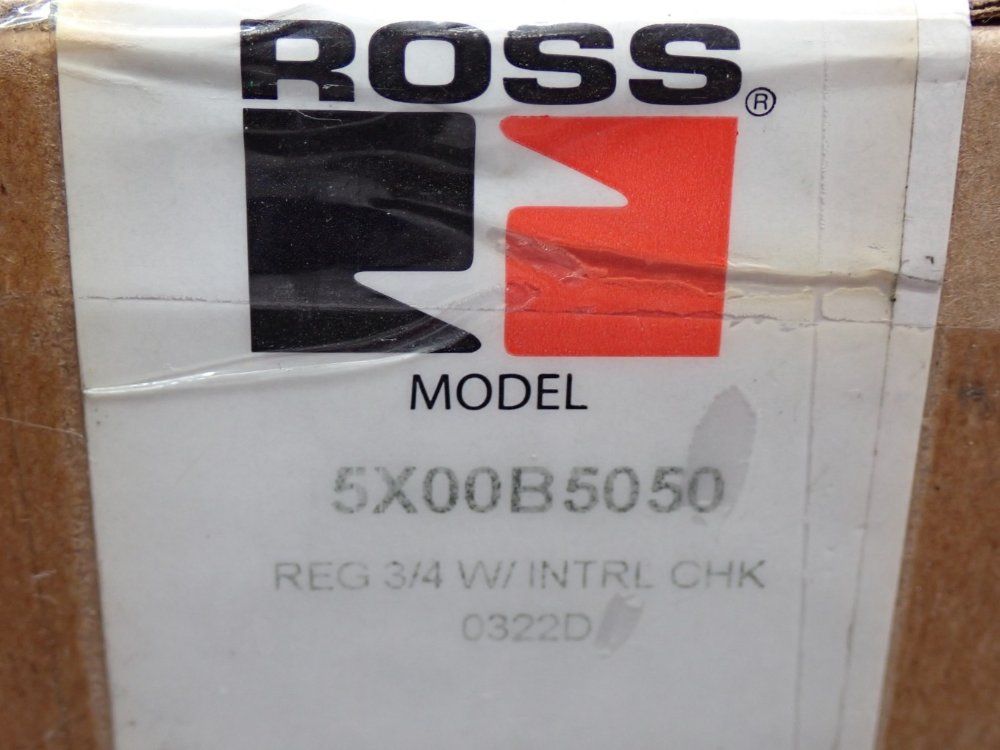 Ross 0-100 Psig (0-6.9 Bar), 3/4" Nptf High-capacity Series In-line Regulator - 5x00b5050