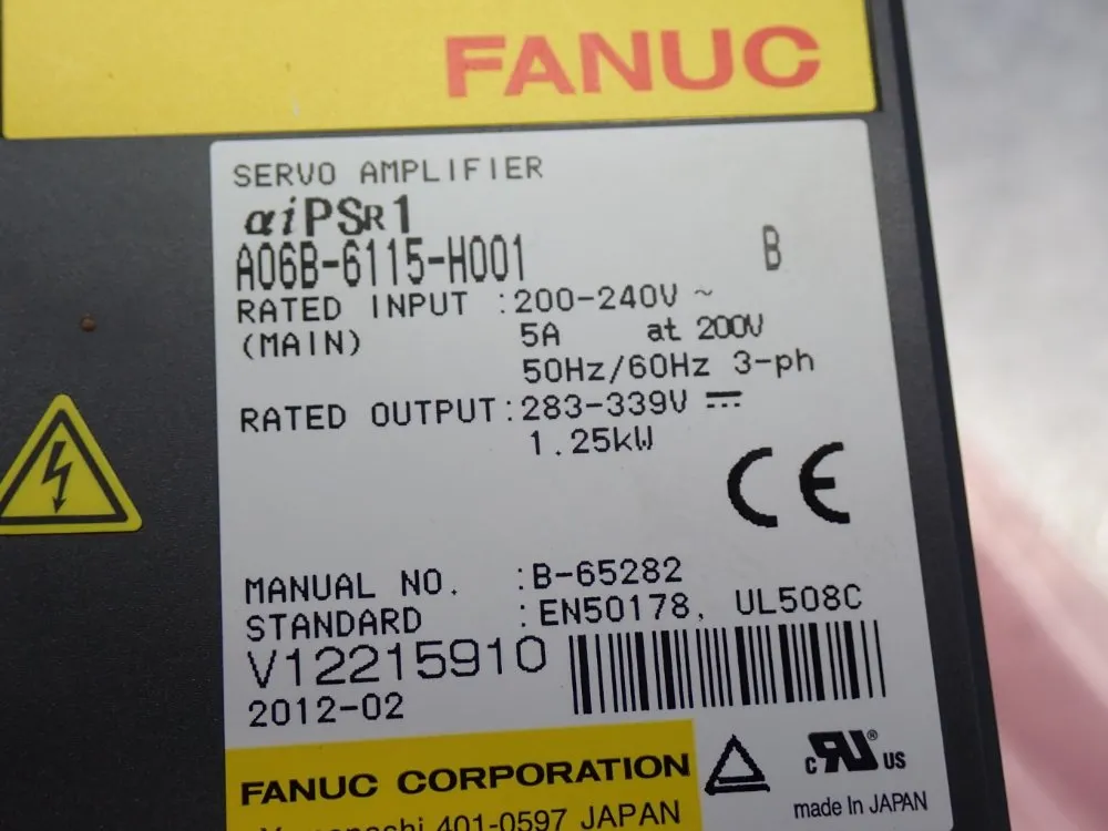 Fanuc Servo Amp Power Supply Module - A06b-6115-h001