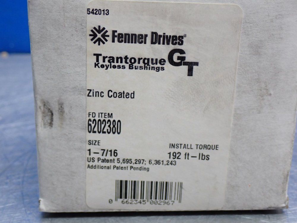 Fenner Drives 1.4375 In Id, 2.3750 In Od, 2.7500 In Ltb Collar Nut Clamping Keyless Bushing - 6202380