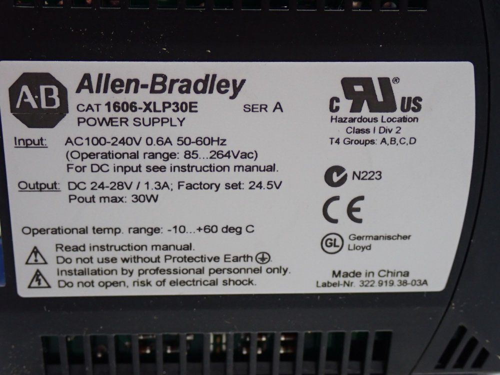 Allen Bradley Dc Power Supply - 1606-xlp30e